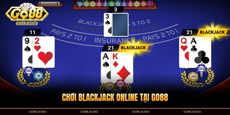 Chơi Blackjack Online Tại GO88: Luật, Hướng Dẫn Đặt Cược
